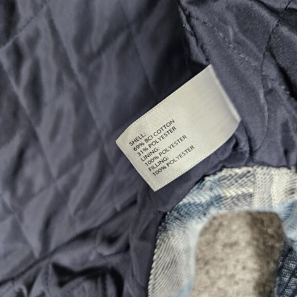 Duluth Folklore Flannel Insulated Duster Jacket Womens XL Blue Plaid - Picture 5 of 11